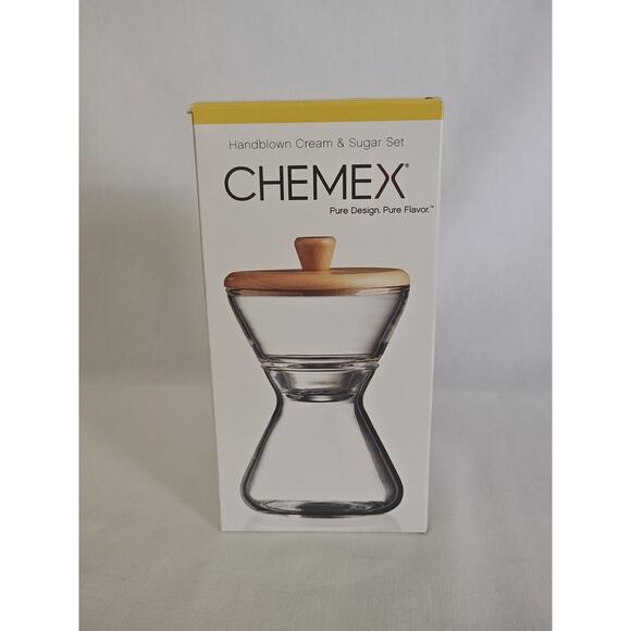 New In Box Chemex Handblown Cream & Sugar Set Never used Coffee accessory - Picture 9 of 9